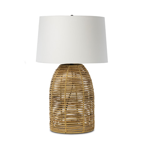 bamboo coastal lamp with a white shade